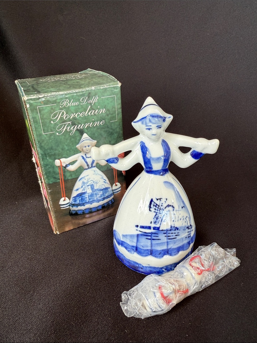 Blue Delft Porcelain Dutch Girl Figurine - Blue and White